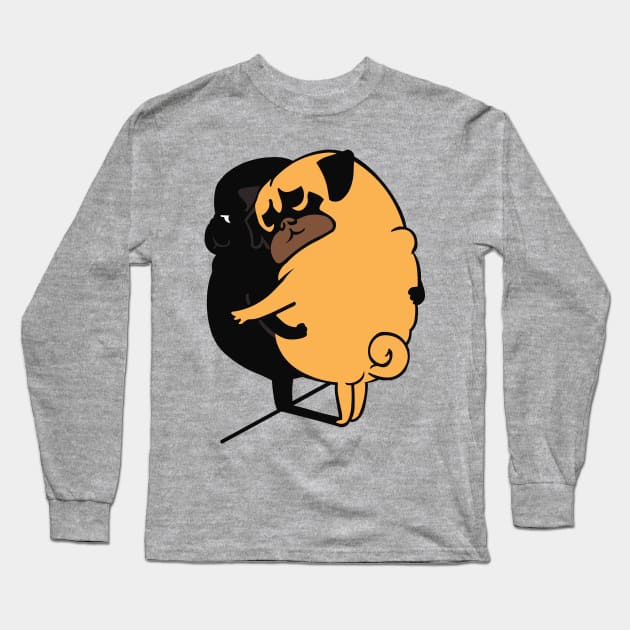 Hug Yourself Pug Long Sleeve T-Shirt by huebucket